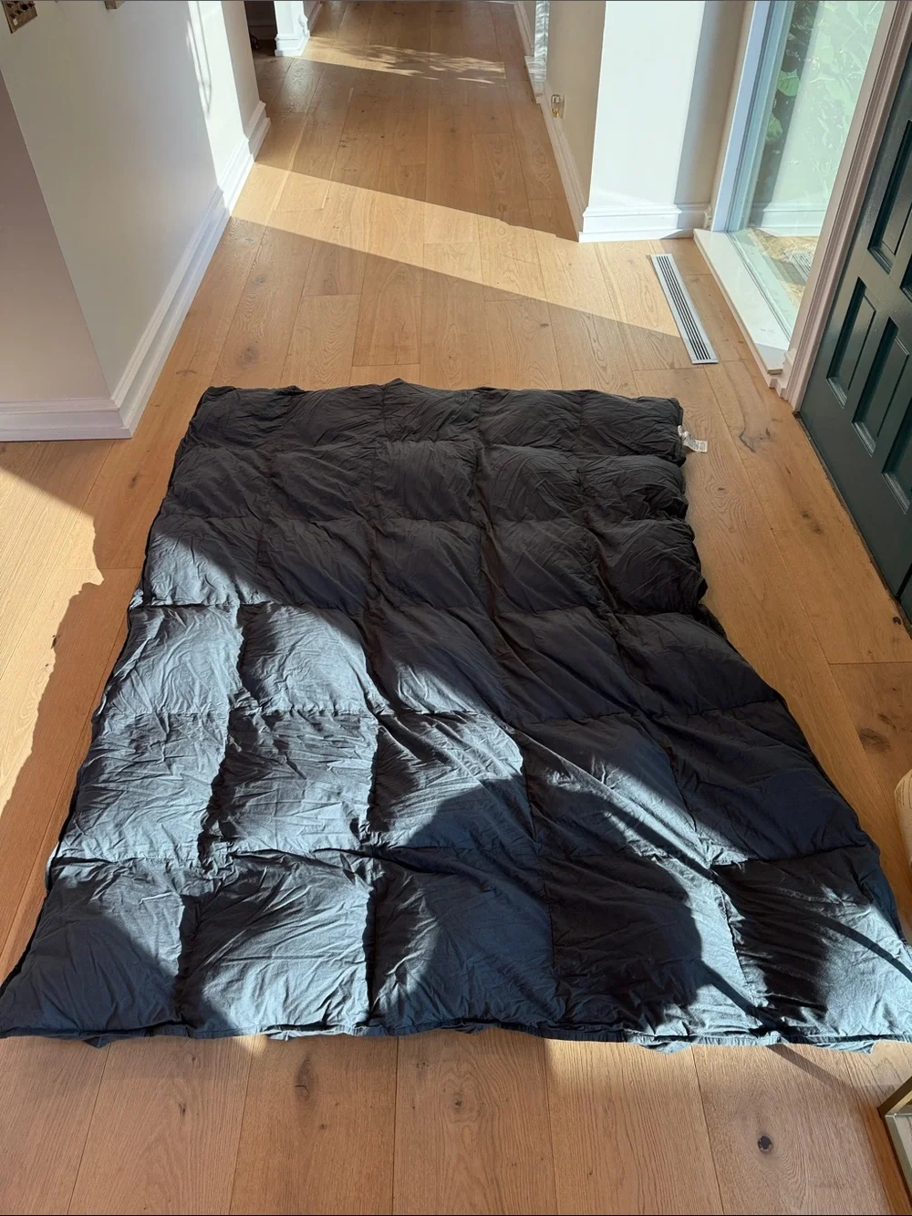 Beautiful Quince Cotton Pintuck Comforter in Nightfall, Twin size.  This is a cu